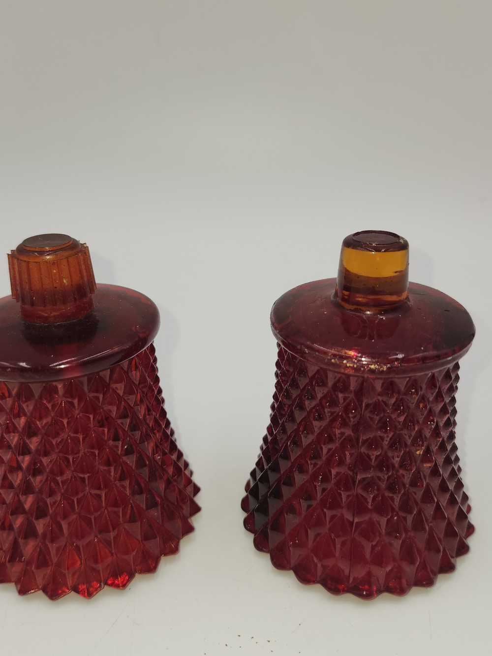 Vintage HOMCO Amber Glass Hobnail Votive Peg Cup Candle Holder fall gold
